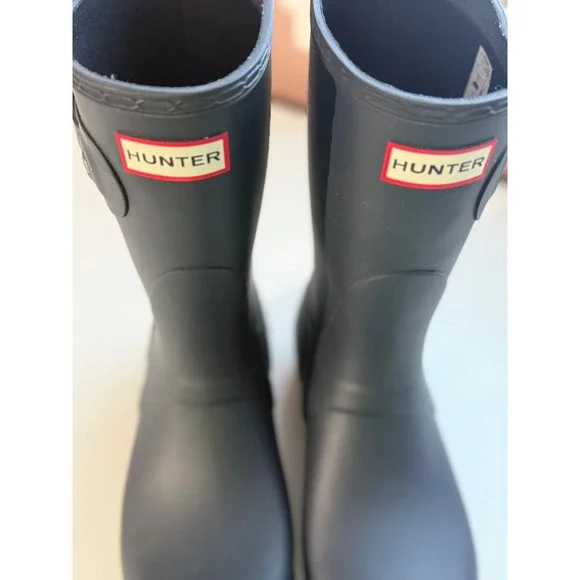 Hunter Women Original Short Matte Black Rain Boots WFS1000RMA Size US 10 UK 8 - Picture 5 of 11